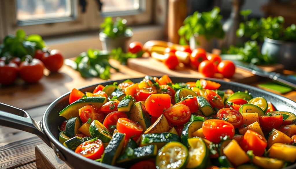 Zucchini-Pfanne Variationen